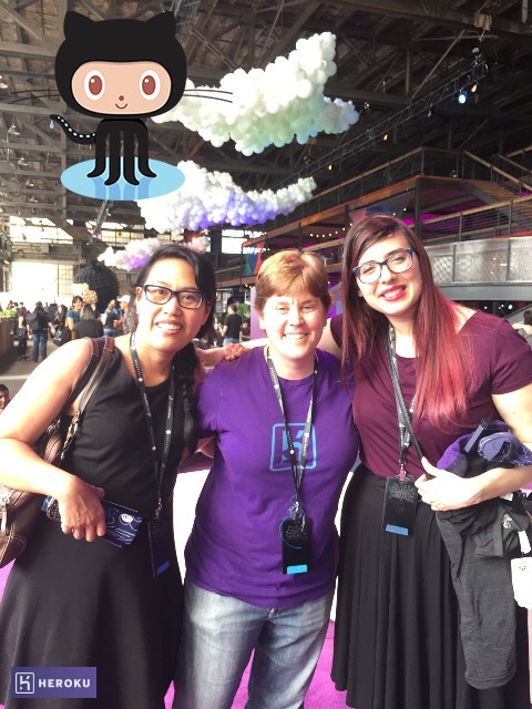 Hanging out with Cynthia at Heroku